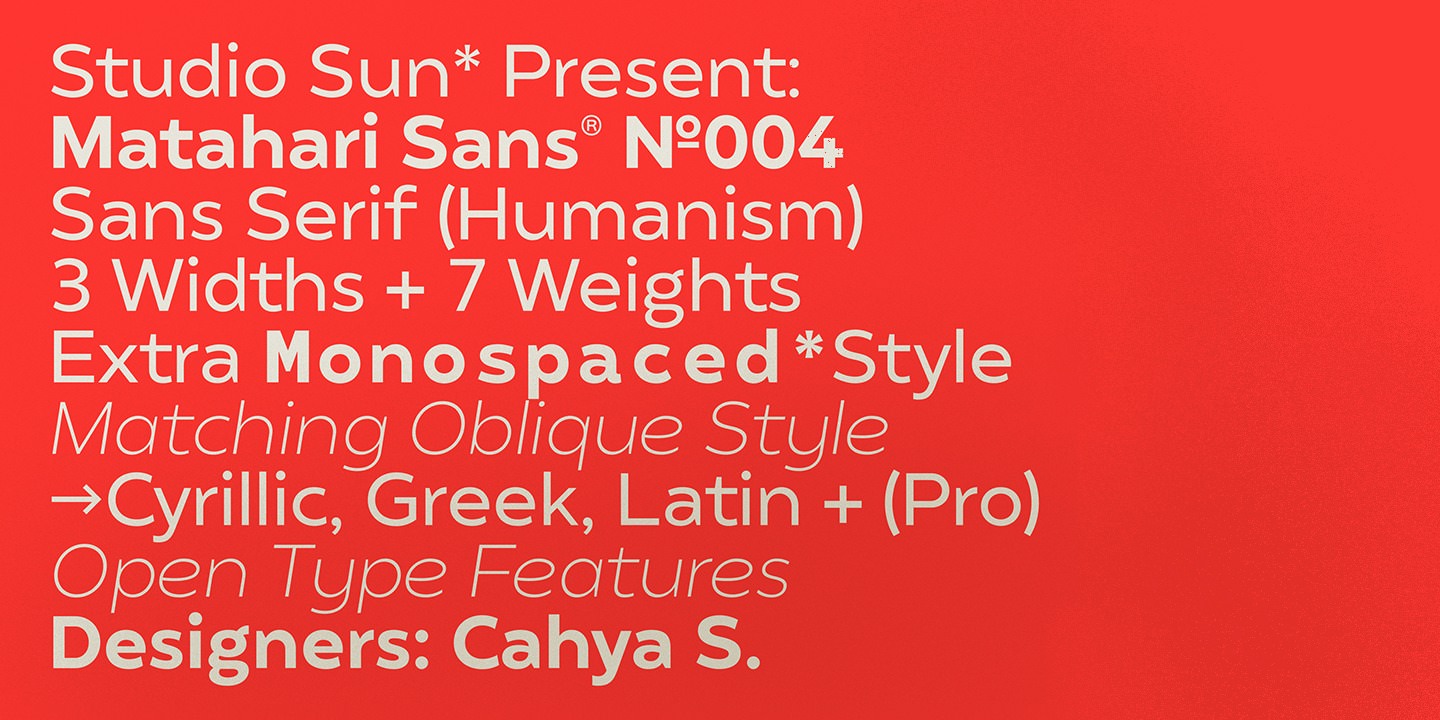 Matahari Sans 100 Thin Font preview